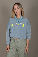 LIGHT GREY/YELLOW SEA FEM SWEATSHIRT