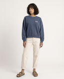 WASHED NAVY BONJOUR MADEMOISELLE FEM SWEATSHIRT