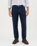 DEEP NAVY WHEAT LINEN JOGGER