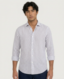 NAVY BIG STRIPES SPORTS SHIRT