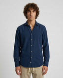 NAVY KNIT CORDUROY SHIRT