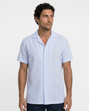 LIGHT BLUE STRIPES SPORT MC HAWAI SHIRT