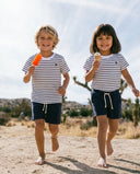 NAVY/WHITE STRIPES PATCH SAMMY KIDS T-SHIRT