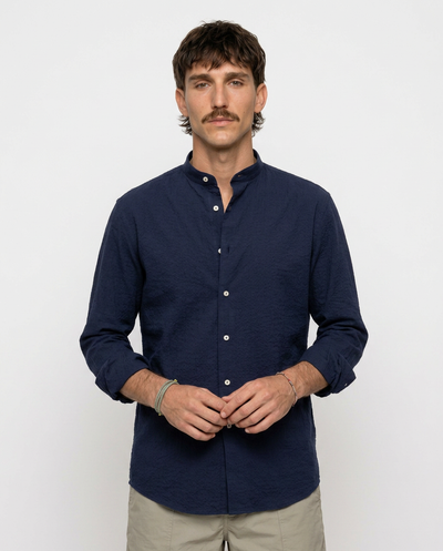 NAVY MAO SHIRT