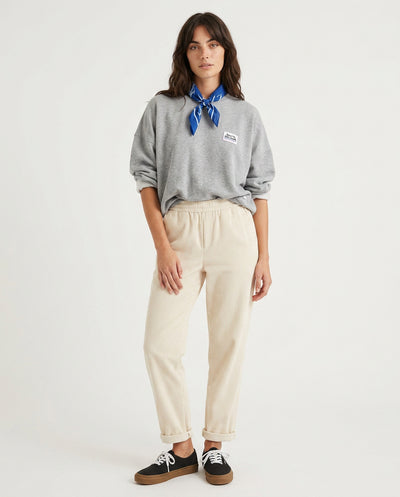 BEIGE CORDUROY FEM JOGGER LONG