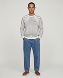 OFFWHITE/ROYAL BLUE BORN IN THE SOUTH RELAX SWEATSHIRT