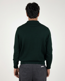 BOTTLE GREEN POLO SWEATER