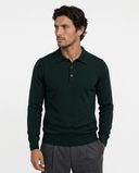 BOTTLE GREEN POLO SWEATER