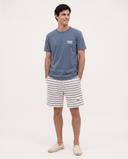 OFFWHITE/ROYAL BLUE BORN IN THE SOUTH SHORT