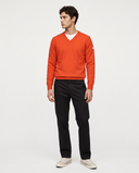 ORANGE LAMBSWOOL V-NECK JUMPER