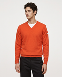 ORANGE LAMBSWOOL V-NECK JUMPER