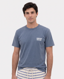 WASHED NAVY BONSOIR MONSIEUR T-SHIRT