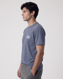 WASHED NAVY BONSOIR MONSIEUR T-SHIRT