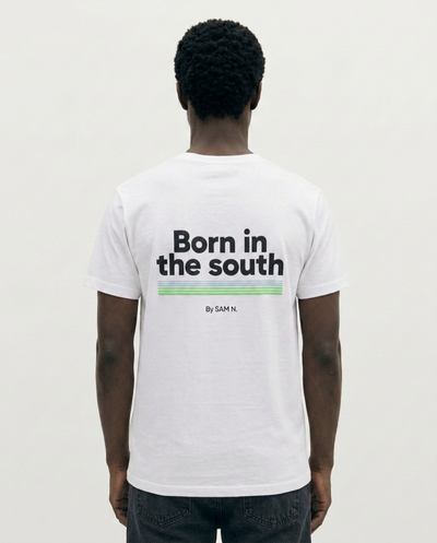 WHITE GREEN BORN IN THE SOUTH T-SHIRT