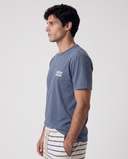 WASHED NAVY BONSOIR MONSIEUR T-SHIRT