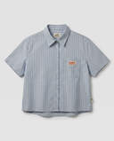 LIGHT BLUE STRIPES CROPPED FEM SHIRT