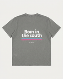 LIGHT GREY BORN IN THE SOUTH REGULAR FEM T-SHIRT