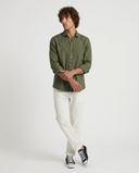 MILITARY GREEN SPORT LINEN SHIRT