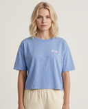 TWILIGHT BLUE PINK BORN IN THE SOUTH CROPPED  FEM T-SHIRT