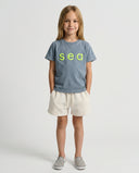 LIGHT GREY YELLOW SEA KIDS T-SHIRT