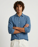 DENIM SEERSUCKER DEEP BLUE SAM SHIRT