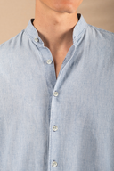 DENIM STRIPES MAO SHIRT