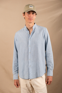 DENIM STRIPES MAO SHIRT