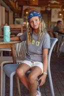 LIGHT GREY/YELLOW SEA KIDS T-SHIRT