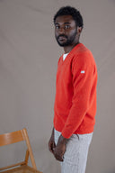 ORANGE LAMBSWOOL V-NECK JUMPER
