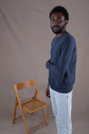 NAVY WAFFLE SWEATSHIRT