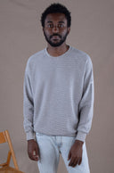 LIGHT GREY WAFFLE SWEATSHIRT