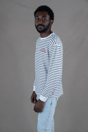 WHITE/NAVY LA CÔTE LONG SLEEVES T-SHIRT