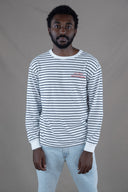 WHITE/NAVY LA CÔTE LONG SLEEVES T-SHIRT