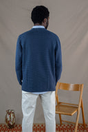 NAVY CARDIGAN WAFFLE