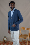 NAVY CARDIGAN WAFFLE