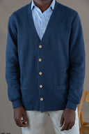 NAVY CARDIGAN WAFFLE