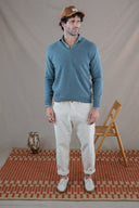CASPIAN LAMBSWOOL V-NECK JUMPER