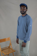 WASHED NAVY/WHITE LONG SLEEVES T-SHIRT