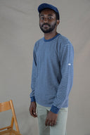 WASHED NAVY/WHITE LONG SLEEVES T-SHIRT