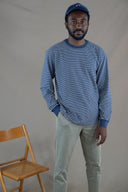 WASHED NAVY/WHITE LONG SLEEVES T-SHIRT