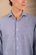 NAVY STRIPES SPORT SHIRT