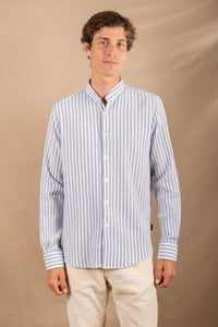 BLUE STRIPES MAO SHIRT