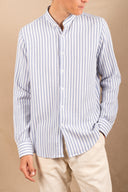 BLUE STRIPES MAO SHIRT