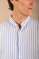 BLUE STRIPES MAO SHIRT