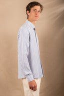 BLUE STRIPES MAO SHIRT