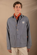 NAVY STRIPES PATCH WORKER JACKET