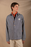 NAVY STRIPES PATCH WORKER JACKET