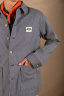 NAVY STRIPES PATCH WORKER JACKET