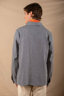 NAVY STRIPES PATCH WORKER JACKET