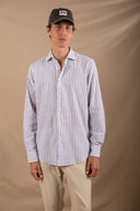 NAVY BIG STRIPES SPORTS SHIRT